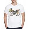 Fixed Gear Bicycle Cyclist Painting T-Shirt Men Short Sleeve Road Bike Sport Lover White Casual