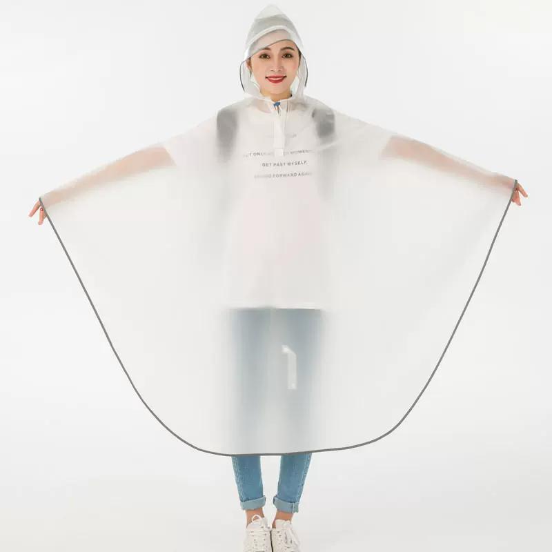 Korean-Style Transparent Single Reflective Bicycle Raincoat for Students