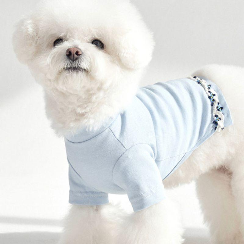 CROOKTHECHIHUAHUA Базовый мягкий топ - кремово-голубой