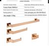 Набор для ванной из матовой нержавеющей стали 304 цвета розового золота: Полка для полотенец, Кольцо для полотенца, Держатель для бумажных полотенец, Крючок.