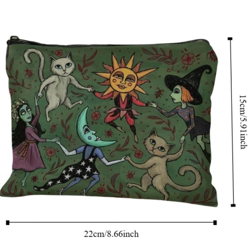 New Cat and Moon Design Makeup Bag Trendy Durable Storage Bag Portable Forest Bag Gift