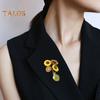Women Brooch Sunflower Vase Shape Retro Enamel Anti-slip Polished Coat Collar Bag Scarf Hat Decoration Clothes Pin Party Banquet Clothing Jewelrys