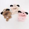 Dog Ears Cute Hooded Scarf Creative Plush Integrated Hat Hat Scarf Set  Winter