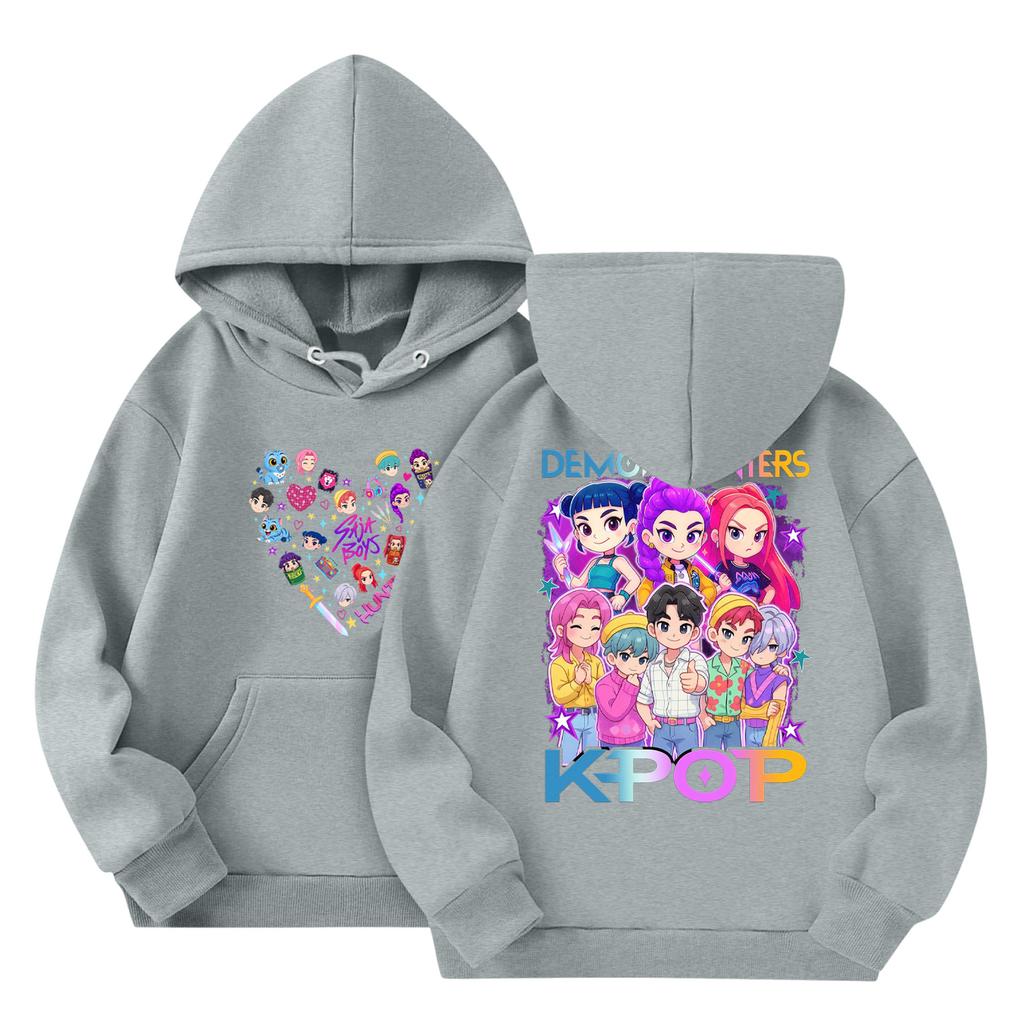 Child Fashion Lightweight Long Sleeve Pullover With Pockets  Print Hoodie