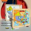 Magnetic Wooden China & World Map Puzzle for Children's Geographical Learning