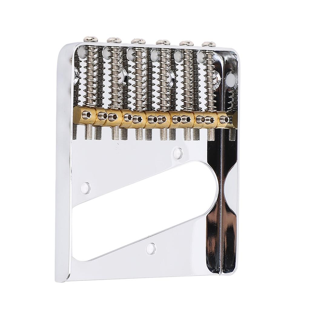 54mm Guitar Bridge with Brass Barrel Saddles 6 String Metal Bridge Replacement for Telecaster Electric Guitars
