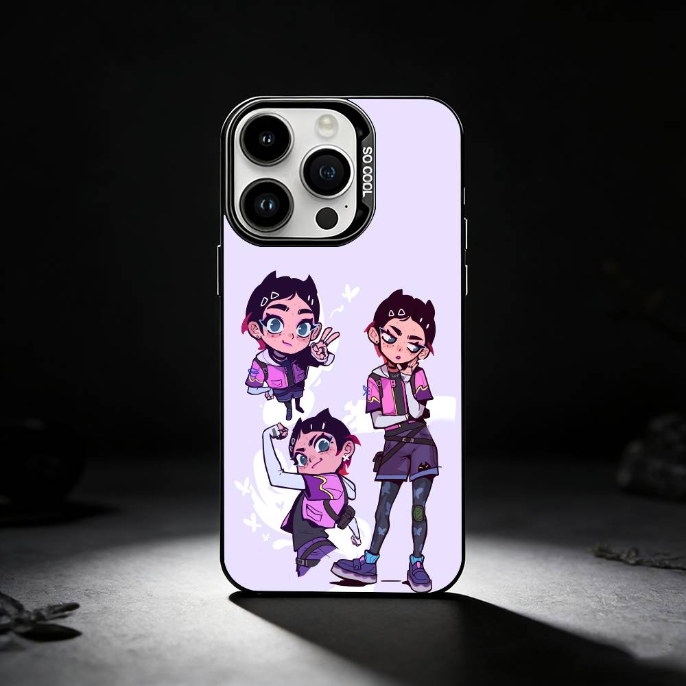 Популярный чехол для телефона V-Valorant C-Clove для iPhone 17,16,15,14,13,12,11 Plus,Pro Max,XS,Цветной серебристый чехол для телефона