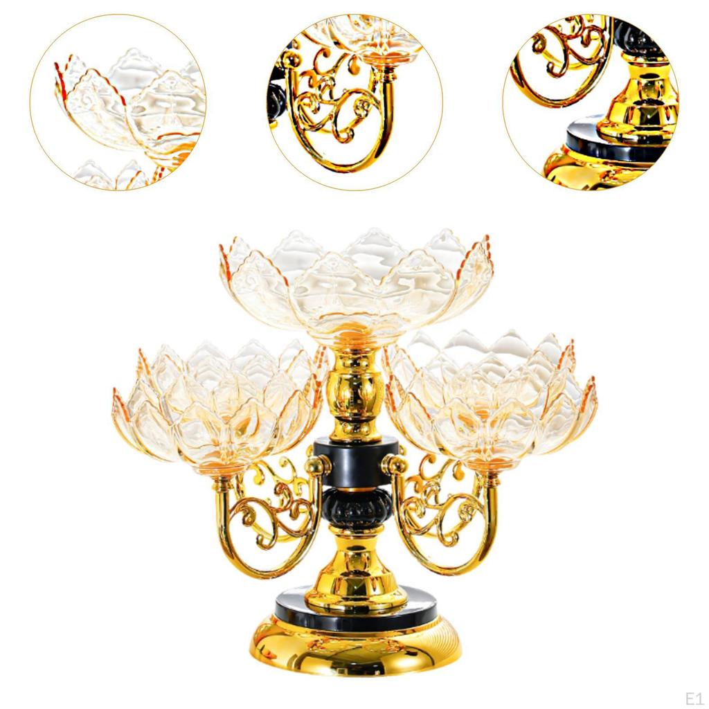 Rotating Snack Serving Tray Divided Dishes Fruit Bowl Display Modern with Multi