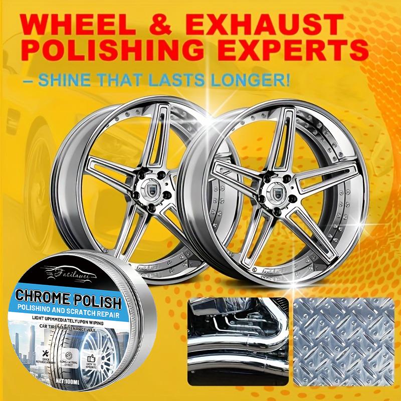 Chrome Parts Restoration & Metal Polishing Paste, Enhances And Restores Shine on Metals And Chrome, Includes Sponge, Suitable f