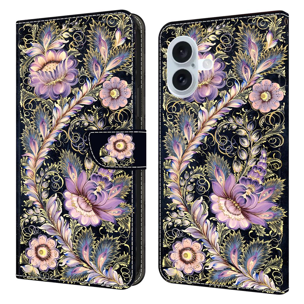 For iPhone 16 Plus Wallet Case Pattern Printing Stand Leather Flip Phone Cover