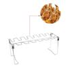 Stainless Steel Chicken Wing Leg Rack for Grill Smoker Oven 12 Slots Roaster Stand   with Drip Tray