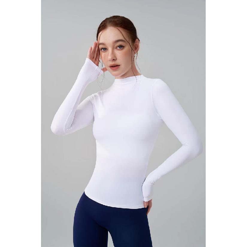 SOISOU 5 Colors Half-High Collar Slim Fit Yoga Top Women's Pilates Pullover Sports Long Sleeve High Elastic Fitness T Shirt
