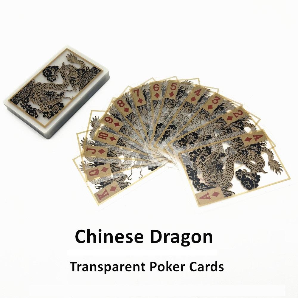 Creative Transparent Playing Cards Dragon Tiger Poker Cards