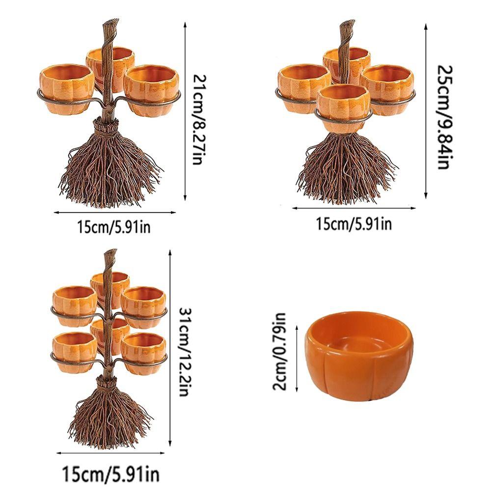 Складная тыквенная тарелка Съемный держатель для конфет на Хэллоуин Прочная подставка для миски со снеками Подача