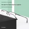 Bestfen BW6009B Men's Ultralight Titanium Semi-Rimless Eyeglass Frame for Prescription Lenses