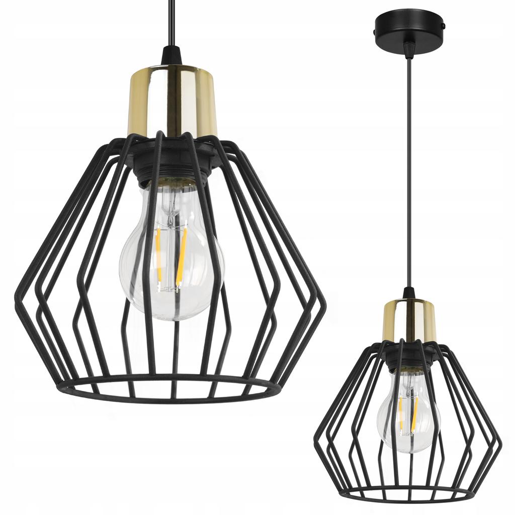Hanging Lamp, Ceiling Chandelier, Wire Shade, Led