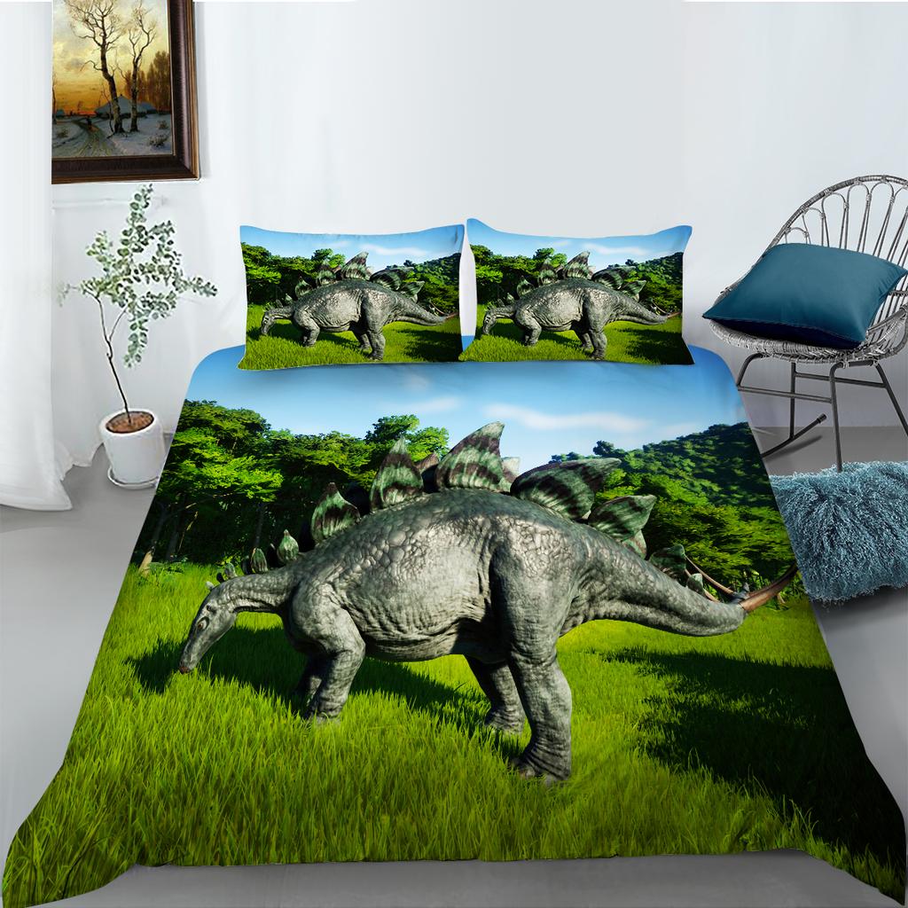 3D мир динозавров постельные принадлежности спальня динозавр пододеяльник наволочка простыня/Твин полноразмерные постельные принадлежности украшения дома