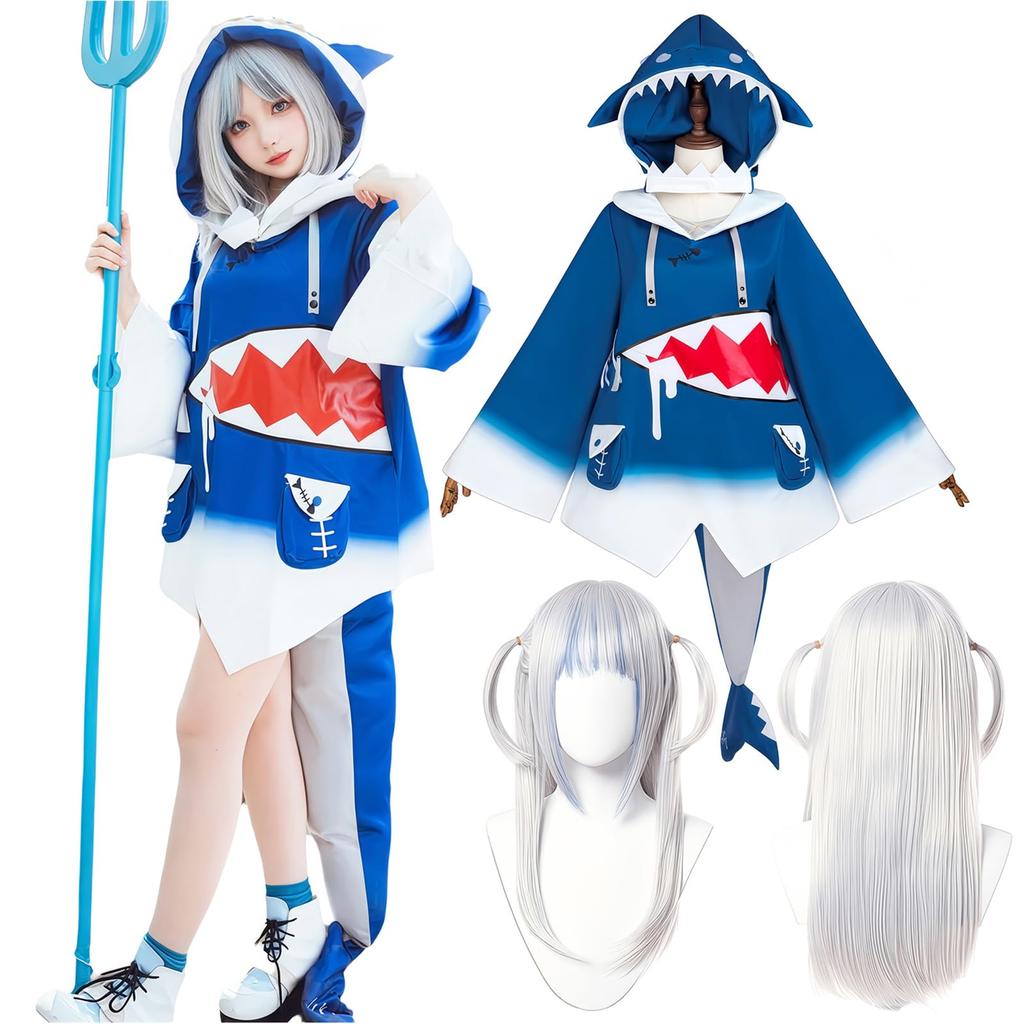 VTuber Cosplay Gawr Gura Cosplay Costume VTuber Cosplay Shark Cosplay Costume Gawr Gura Virtual YouTuber VTuber Cosplay Flat Shark Hololive [NOKIJP]