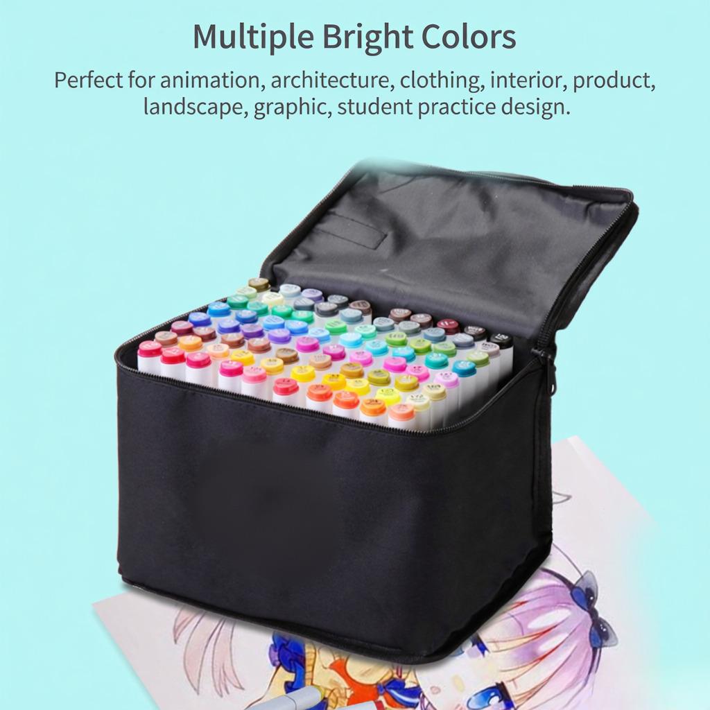 30 Colors Alcohol Markers Set Double Tipped Colored Pens Fine Point Art Markers Packed in Cloth Bag for Kids Adult Coloring Drawing Illustrations Art