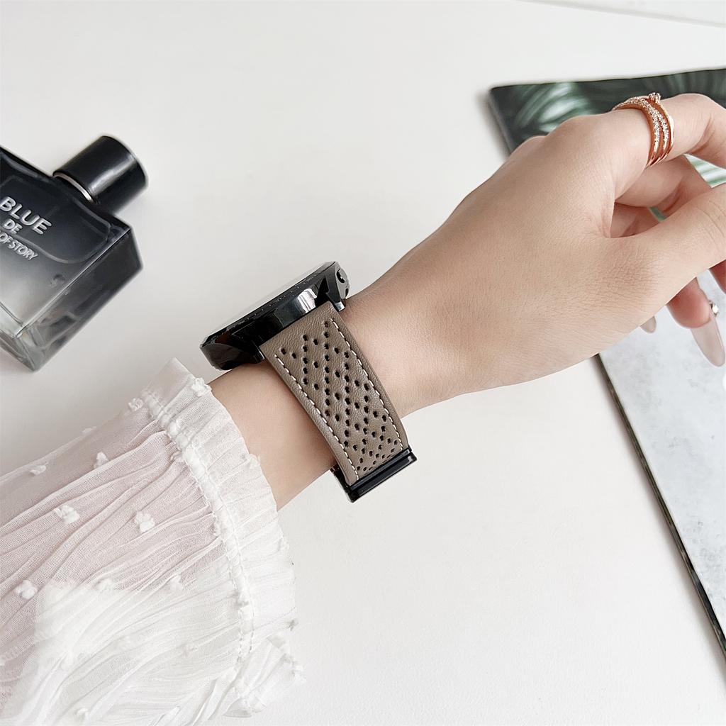 For Samsung Galaxy Watch7/Watch6 Microfiber Leather Watch Bands 20mm Breathable Magnetic Strap