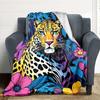 1pc Leopard Floral Lightweight Flannel Blanket, Comfortable and Warm Blanket, for Office and Camping Sofa Bed, Livingroom120