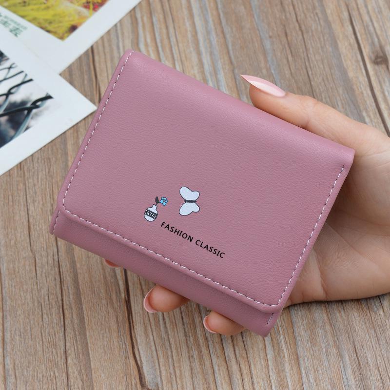 Женский модный мини-кошелек из мягкой кожи - Большая вместимость, короткий складной стиль, идеально подходит для студентов, японский и корейский дизайн.