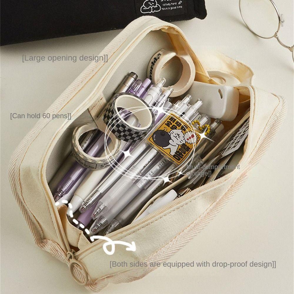 High Capacity Pencil Case Ins Simplicity Stationery Storage Bag Creative Pencil Bag  School Supply