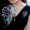 Big Water Drop Rainbow Crystal Moon Brooch Fashion Luxury Elegant Alloy Brooch Ladies Party