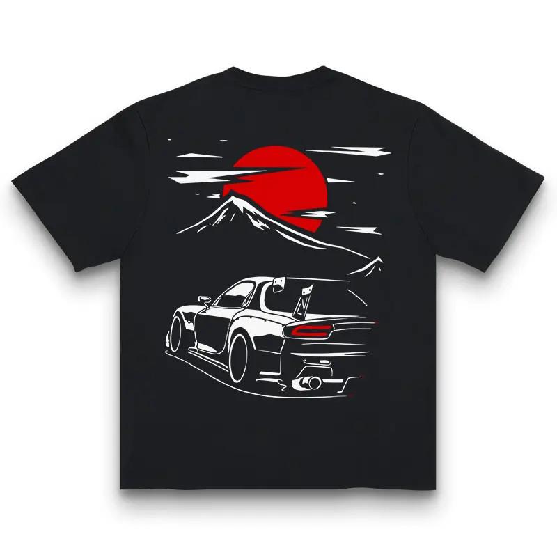 Japanese Racing Car Graphic T-Shirt Drift Streetwear Speed Tee