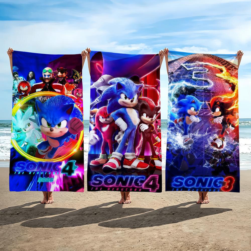 Игра S-Sonic Ёжик 4 Полотенце Пляжное Полотенце Дорожное Легкое Приятное для Кожи Для Бассейна Пляжа Кемпинга Круиза Лето