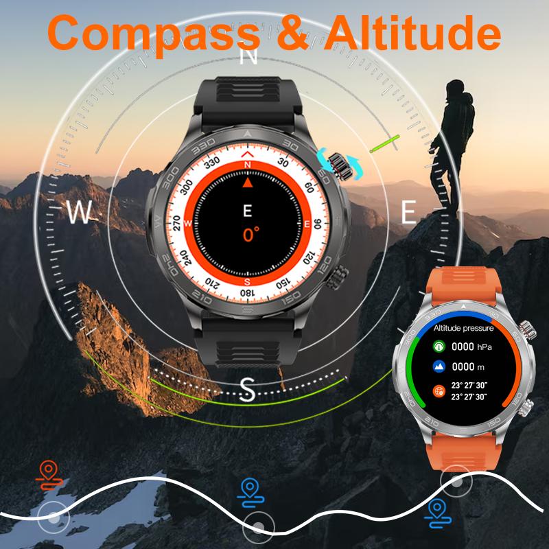 SACOSDING Новые спортивные смарт-часы с GPS-треком, мужские водонепроницаемые, с измерением сердечного ритма и уровня кислорода в крови, Bluetooth, с функцией вызова, компас, совместимые с Huawei Xiaomi
