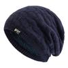 Распродажа Унисекс Шапки-бини для мужчин и женщин Теплая лыжная зимняя шапка Декор с рок-буквенной нашивкой Плюшевая подкладка Теплая вязаная шапка