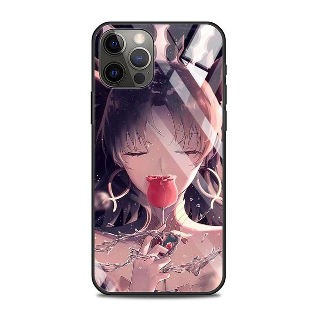 Tempered Glass Case For Iphone 12 11 Pro Max 14 13 Fundas X Xr Xs Max 8 7 6s Plus Cover Shell Fundas Fate Zero Tohsaka Rin