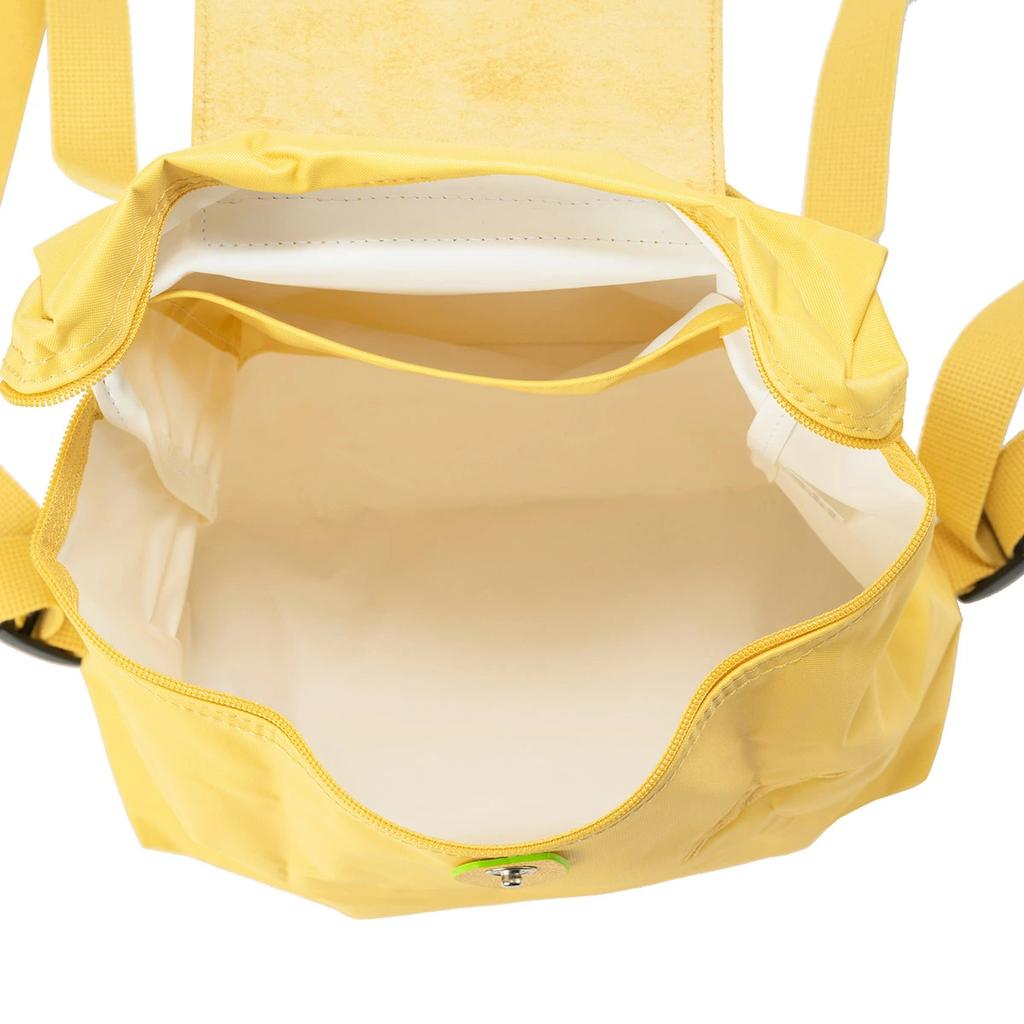 Longchamp Le Pliage Snap Embroidered Logo Zipper Closure Canvas With Leather Backpack Women backpack Wheat-Yellow 1699919A81