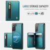 For Samsung Galaxy S21 5G Case JEEHOOD J12 Magnetic Detachable Zipper Wallet Kickstand Leather Back Cover Magnetic Case