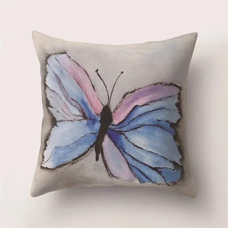 Beautiful Butterfly Print Decorative Pillow Cover Car Sofa Square Cushion Pillow Cover