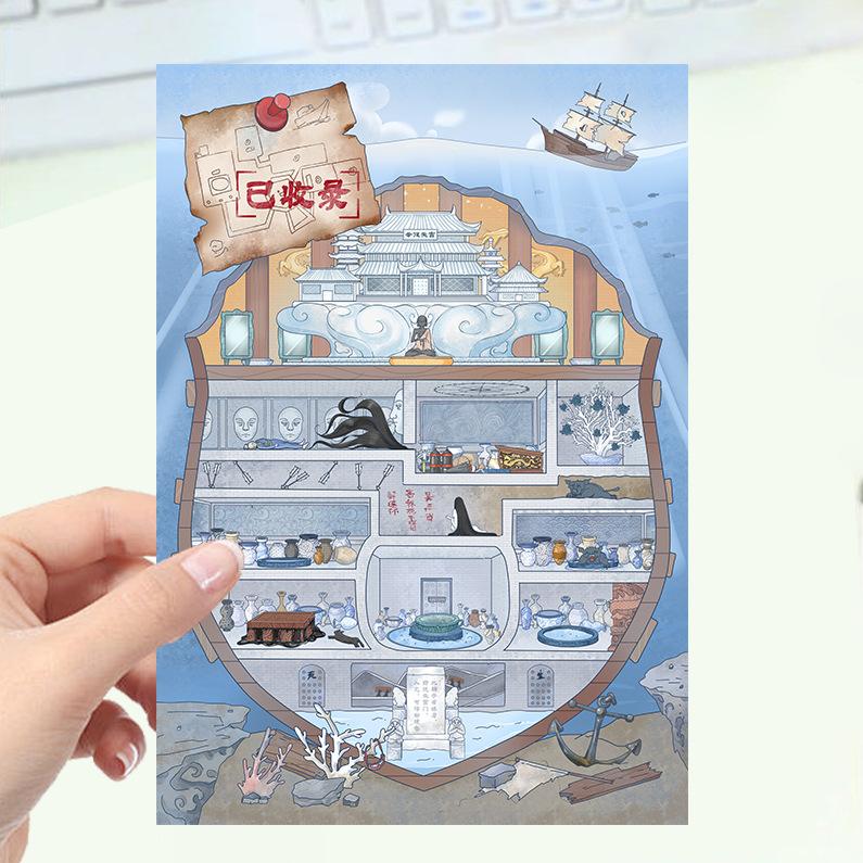 Cartoon Landscape Stickers Multiple Miniature World 3D Hut Unzip DIY Scene Manual Post