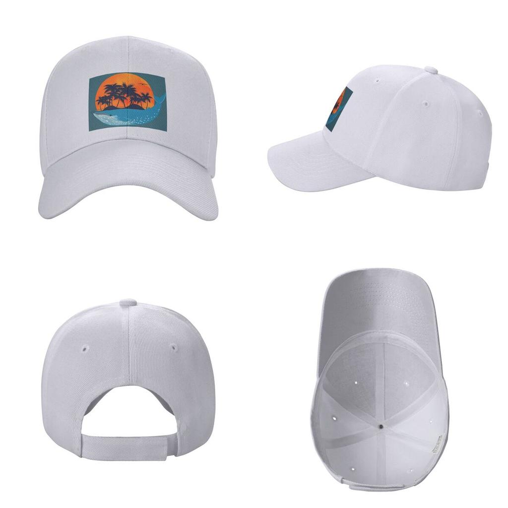 Мультяшный Кит Морское Животное Закат Принт Бейсболки Snapback Мужские Женские Кепки Кепка для Улицы Хип-Хоп Бейсболка Кепка