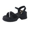 Sandals Women's Medium Heel Summer 2025 New with Skirt Small Man Platform High Heels Thick Heel