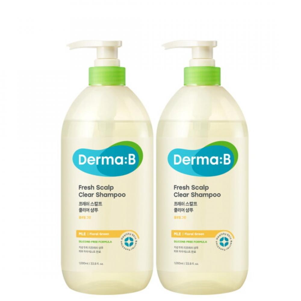 Derma B Fresh Scalp Clear Shampoo Floral Green 1000ml X2