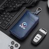 BBJV7 Carbon Fiber Leather Wallet Car Remote Key Storage Zippers Bag For Bmw 50th Anniversary M E36 F20 E46 E90 E87 E34 X3 X5 X6 M2 M3