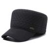 Middle-Aged and Elderly Military Caps Men's Autumn Winter Wool Flat Cap Old Man Velvet Thick Warm Ear Protection Cap