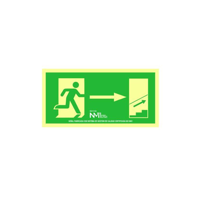 Знак эвакуации Лестницы Верхняя Правая ПВХ 0,7 мм Класс B 32x16 см B11150 Normaluz