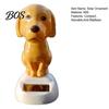 Shiny Smooth Solar Figure Dog Car Dashboard Toy, Yellow Puppy Nodding Figure, Auto Swing Powered Figurine Toy for Office Desk, Cute Animal Decor Kids