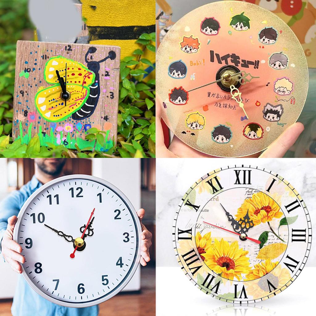 Clock Mechanism Kit Wall Clock Repair Battery Powered Replacement Clock Movement Motor DIY Parts with 7 Set Clock Hands