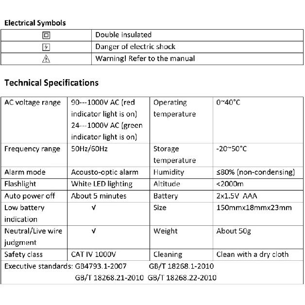 UNI-T UT12D non-contact stylus / high sensitivity, can distinguish between zero and fire line AC 24V ~ 1000V