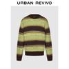Мужской трикотажный свитер UR в стиле ретро с цветными блоками и полосками, с круглым вырезом
