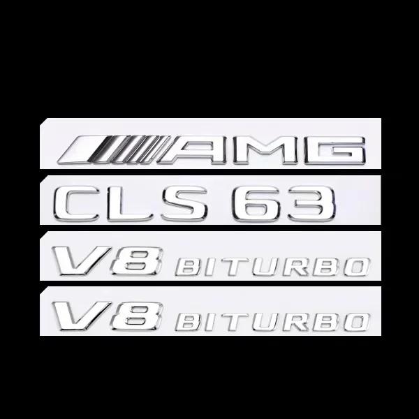 Car Sticker 4pcs/set 3D ABS Car Sticker for Mercedes-Benz CLS Class TURBO 4MATIC Modified AMG Logo CLS 53S 63S Tail Label Fender