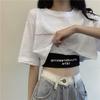 Korean Style Crop Top: Loose-Fit High Waist T-Shirt for Women (Single/Two-Piece) Trendy 2025 Design