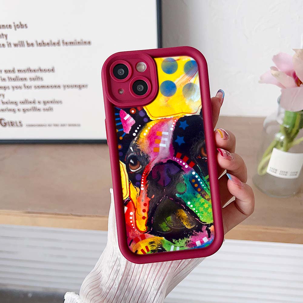 Чехол для телефона с лестницей Sky Eye для iPhone 15 14 13 12 11 Pro Max Samsung A15 A25 A24 A54 A14 Huawei Honor 90 Angel Eye Мягкий чехол A44 Французский бульдог